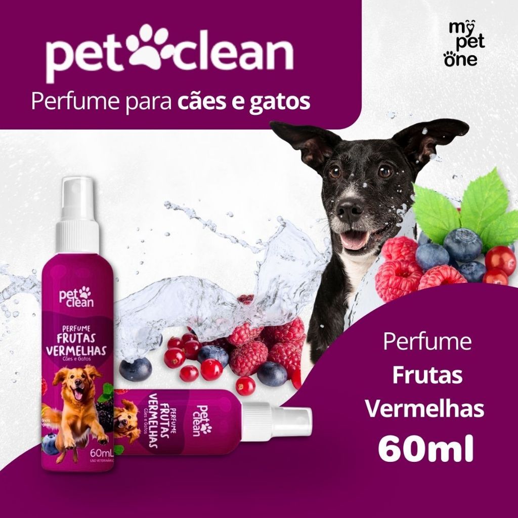 Perfume Colônia Frutas Vermelhas 60ml P Cães E Gatos Pet Clean