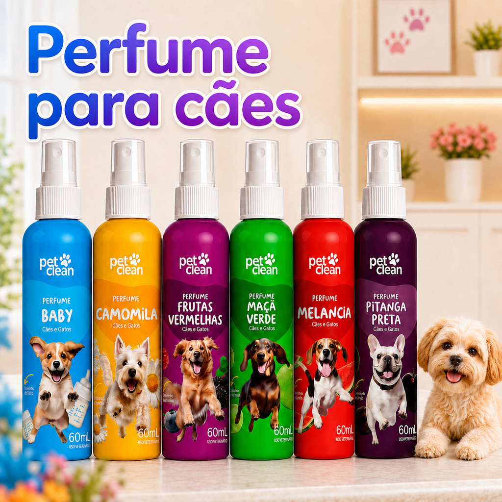 Perfume Colônia Pet Perfume Para Cachorro Cães e Gatos 60ml Perfume