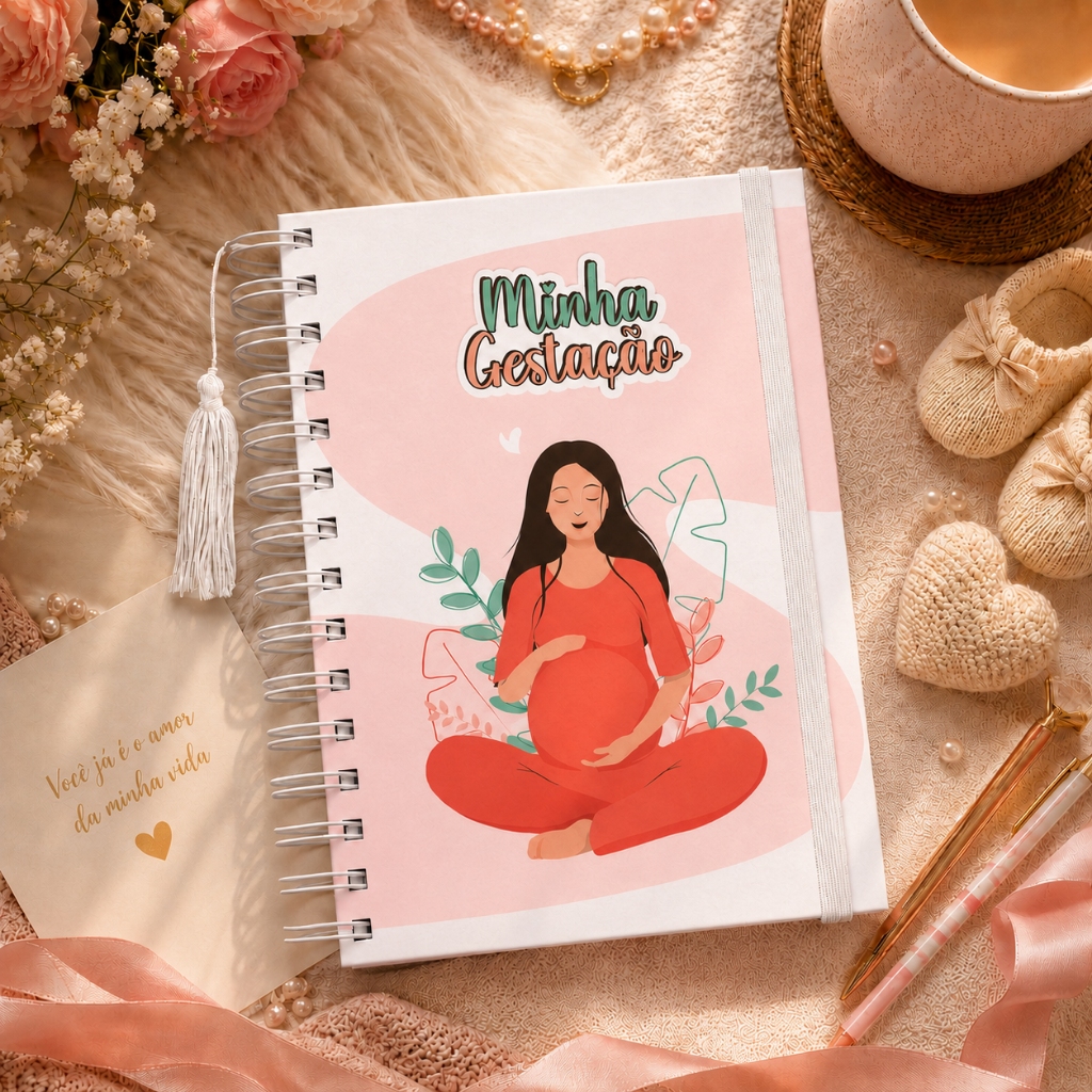 Planner da Gestante Diário da Minha Gestação Caderno Caderneta