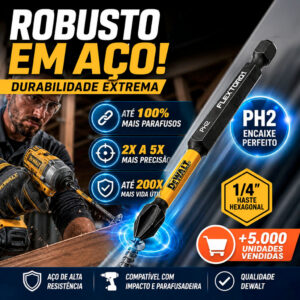 Ponta Bits Phillips PH2 3.1 2 Dewalt Elite Series Impacto