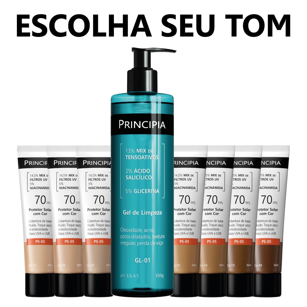 Principia Kit Rotina Poderosa Escolha seu tom c Gel de Limpeza