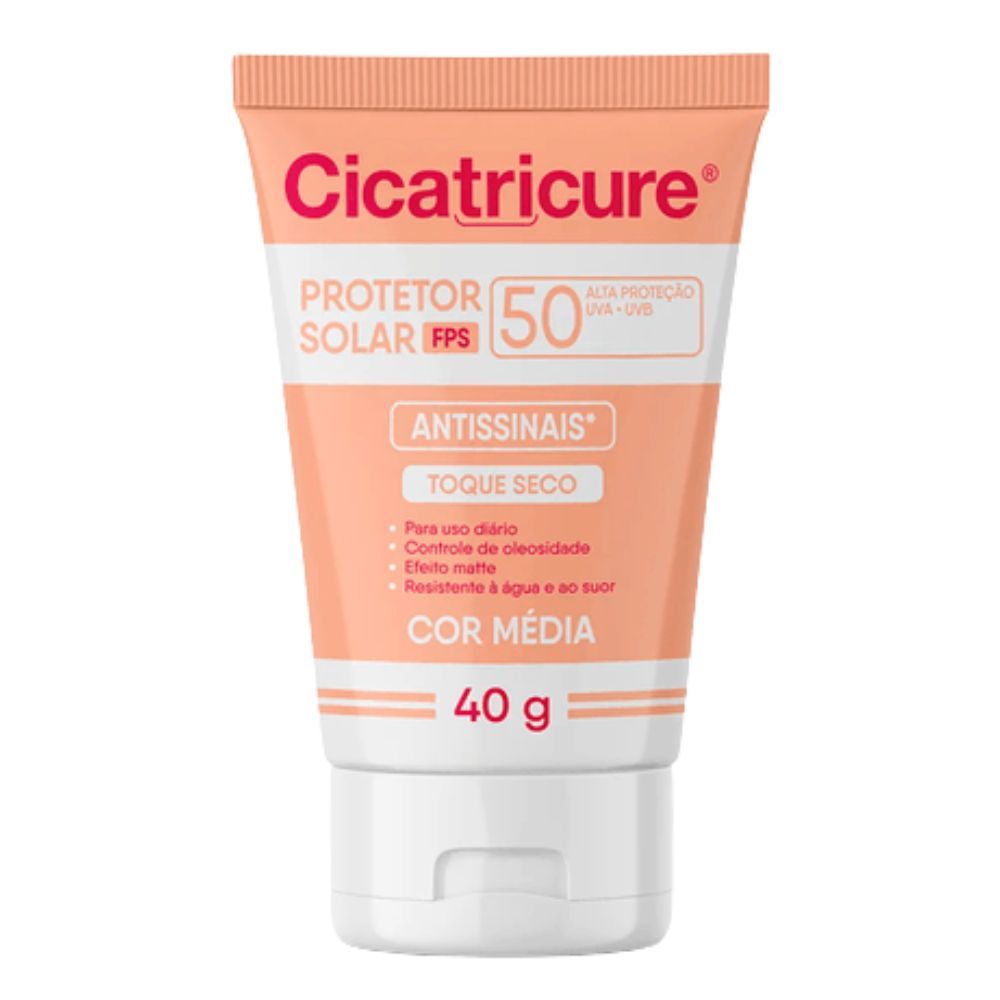 Protetor Solar Cicatricure Antissinais Cor Media 2 Toque Seco 40g — Skincare