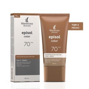 Protetor Solar Facial Episol Color Tom 3 Médio 40mL