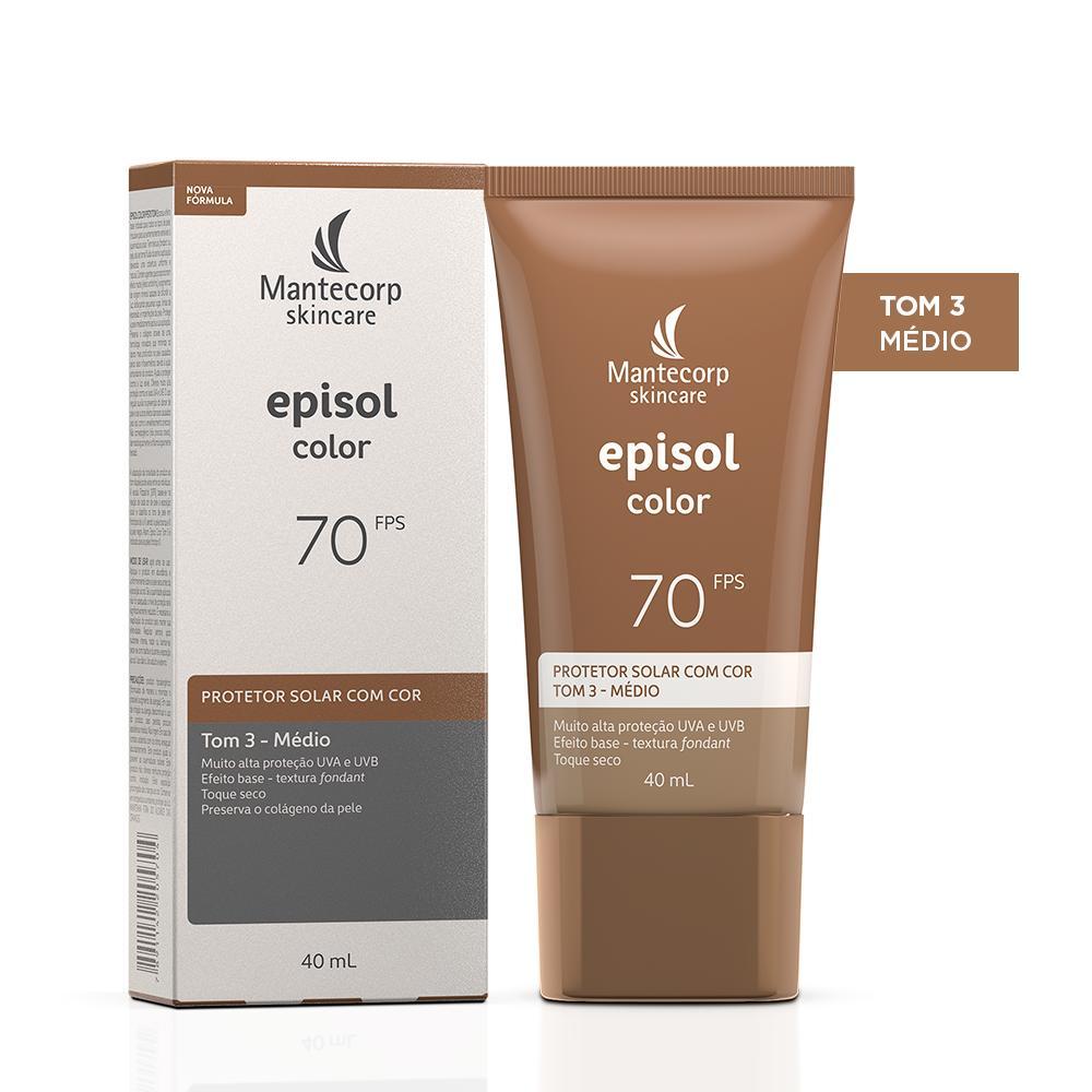 Protetor Solar Facial Episol Color Tom 3 Médio 40mL — Skincare