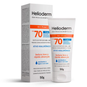 Protetor Solar Facial Helioderm Oil Free 3 em 1 Fps 70 Sem Cor 50g — Skincare