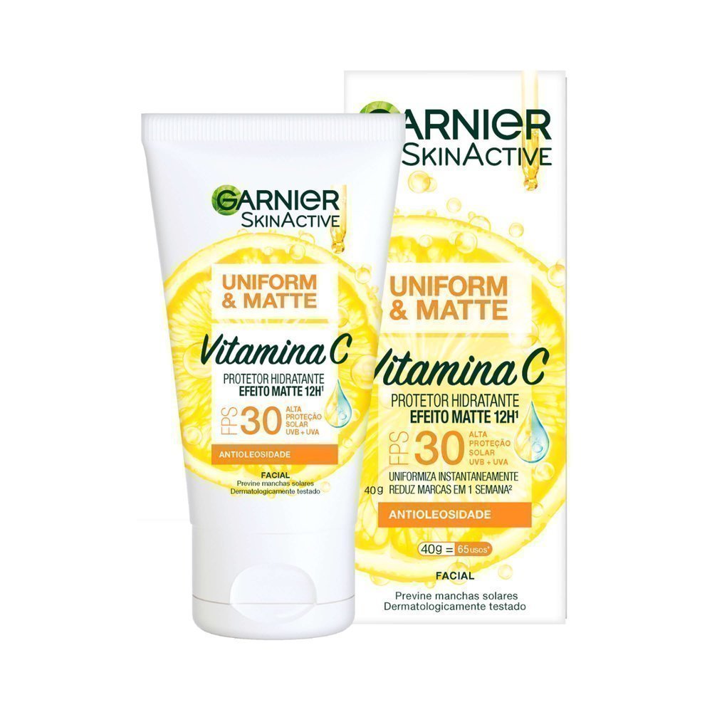 Protetor Solar Facial Hidratante Garnier Uniform Matte Vitamina C Fps