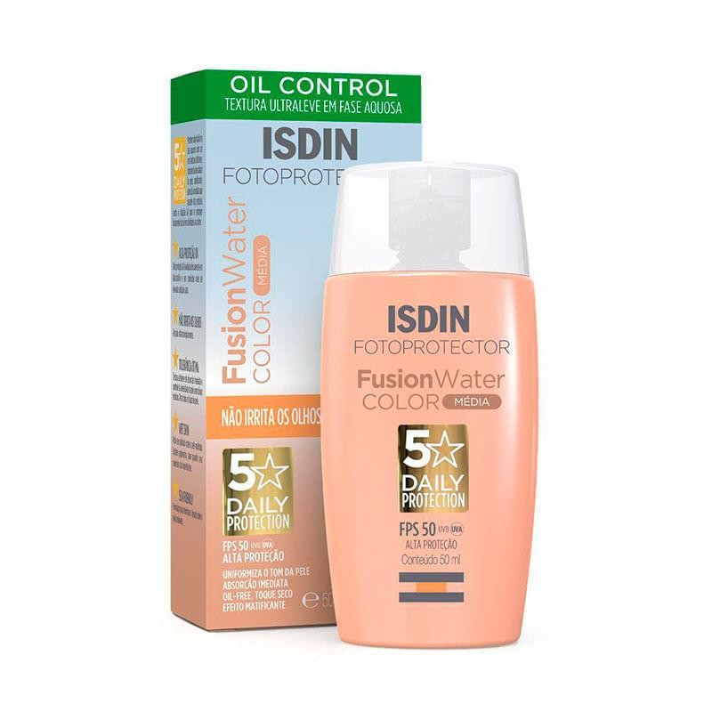 Protetor Solar Facial Isdin Fotoprotector Fusion Water Cor Média 50ml — Skincare