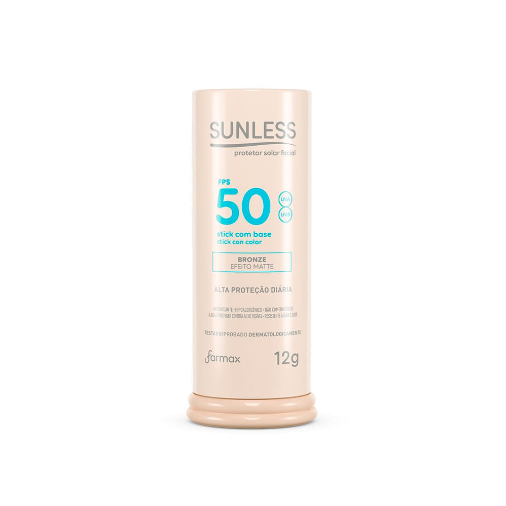 Protetor Solar Facial Sunless Stick Com Base Bronze 12g