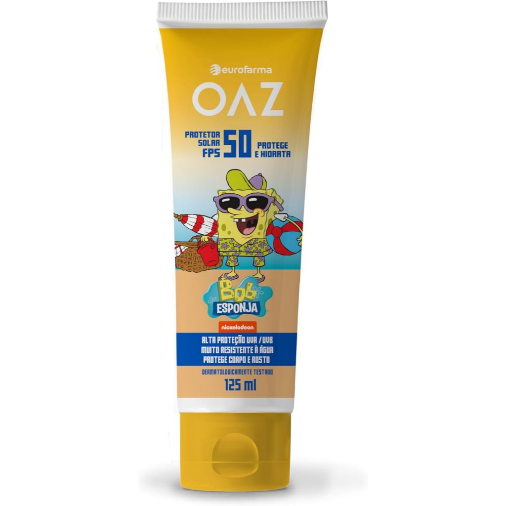 Protetor Solar Oaz Bob Esponja 50 Fps 125ml