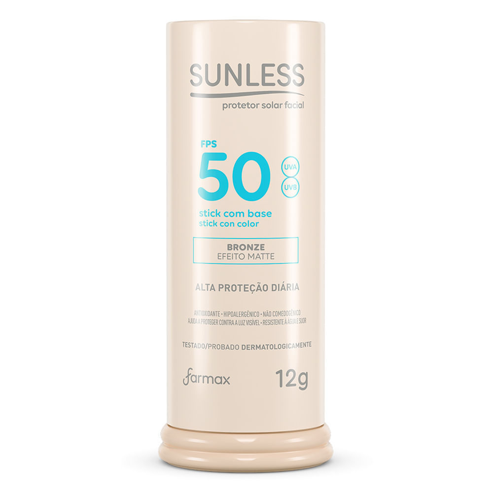 Protetor Solar Sunless Stick com Base Efeito Matte Fps 50 Cor Bronze