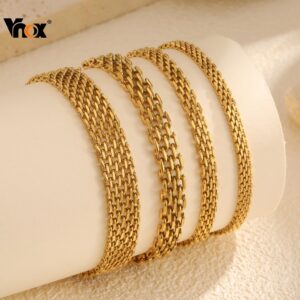 Pulseira De Corrente De Elo De Relógio Vnox Para Mulheres Pulso À