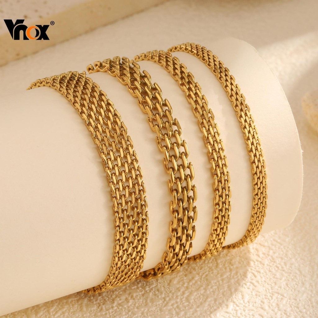 Pulseira De Corrente De Elo De Relógio Vnox Para Mulheres Pulso À