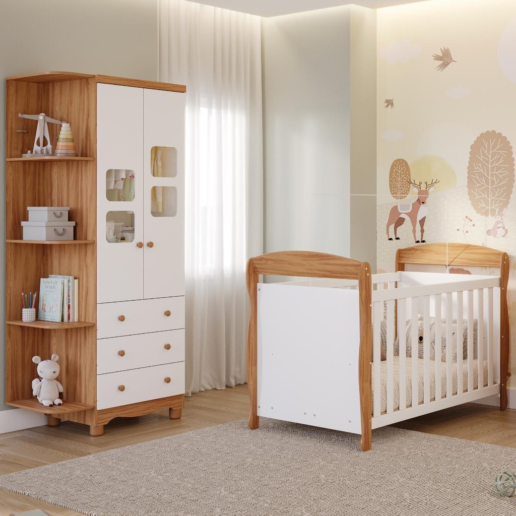 Quarto Bebê Completo Berço Americano Marquesa Guarda Roupa Uli 2
