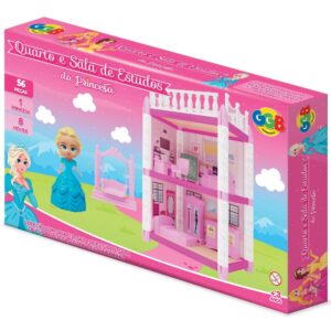 Quarto E Sala DE Estudos DA Princesa Ggb Brinquedos 56 Peças Cômodos