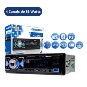 Rádio Som Automotivo Bluetooth 2 Usb Sd Fm Mp3 Roadstar Plus