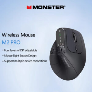 Rato Monster M2 Pro Wireless Mouse 2.4G Compatível Com Bluetooth