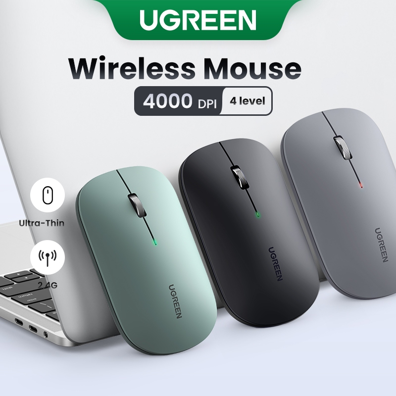Rato Sem Fio Ugreen 2.4G 5.0 Bluetooth4000 DPI Mouse Para MacBook Pro