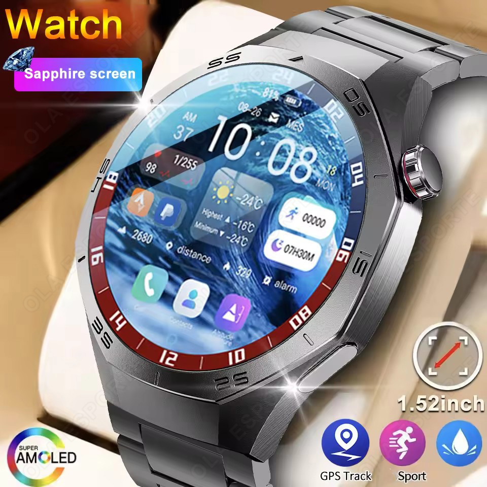 Relógio 5 Pro Safira Tela Amoled GPS Smartwatch Inteligente Clássico