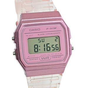 Relógio Casio Digital Feminino Transparente Rosa