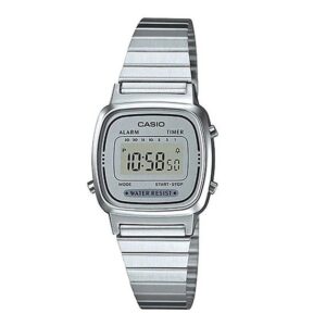 Relógio Digital Unissex Prata Casio Digital Vintage Mini Relógio de