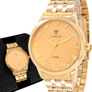 Relógio Feminino Dourado Tuguir Com garantia de 1 ano Original