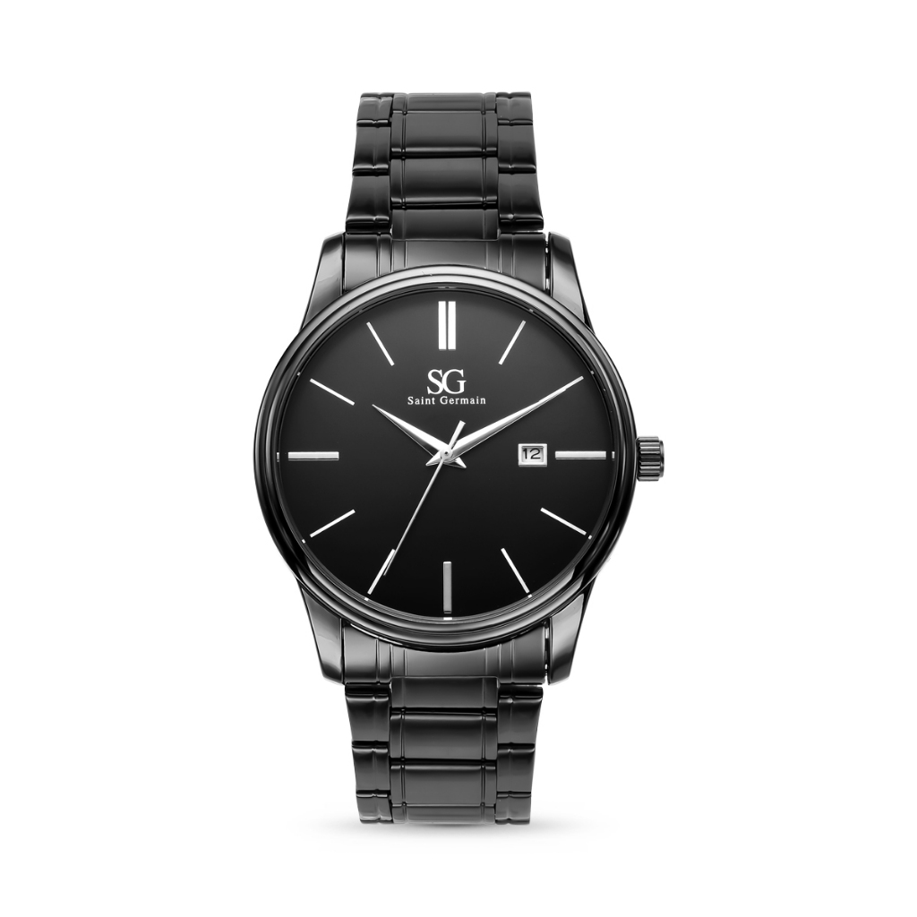 Relógio Masculino Chroma Preto Saint Germain Clássico Fundo Preto