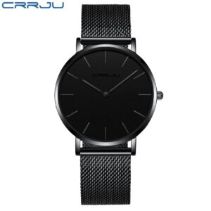 Relógio Masculino Crrju Aço Inoxidável Discagem Ultra Fina Simples De
