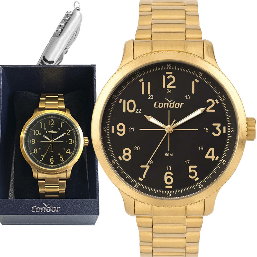 Relógio Masculino Dourado Condor Original Com Garantia
