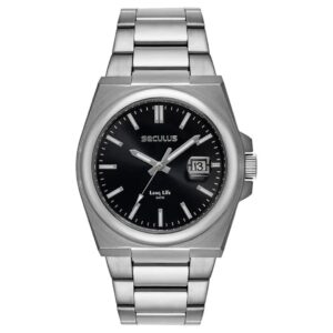 Relógio Seculus Long Life 44263GOSVNA1 Aço Social Calendário