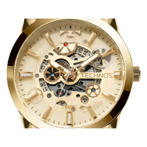 Relógio Technos Masculino Automático 8205NQ 4X Esqueleto Dourado De