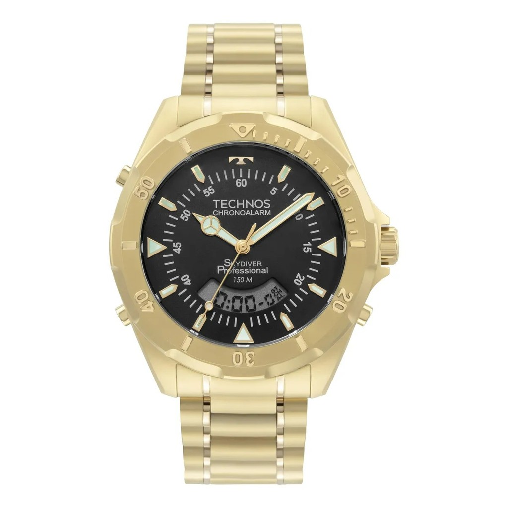 Relógio Technos Masculino Skydiver Dourado Wt2050awn 1p 44mm