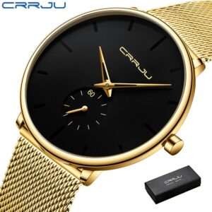 Relógios Masculinos Crrju Marca Original Casual à prova d'água 2150G