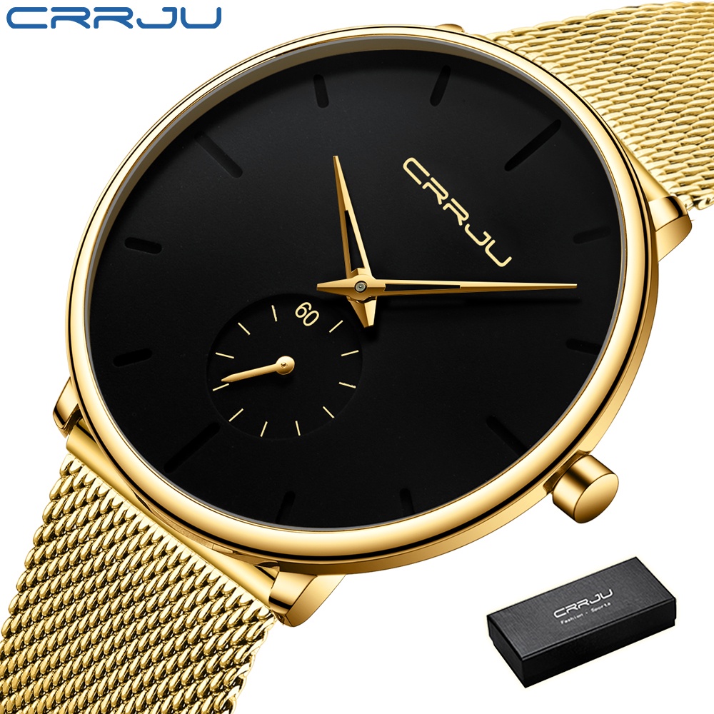 Relógios Masculinos Crrju Marca Original Casual à prova d'água 2150G