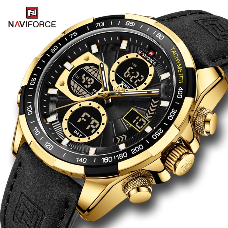 Relógios Naviforce Men Dual Display Quartz Watch Analog+Digital
