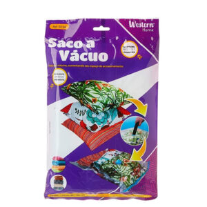 Saco a Vácuo 80x100 cm Organizador Roupa Edredom Viagem Western