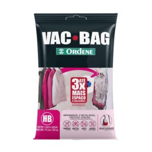 Saco a Vácuo Organizador Hang Bag com Gancho Transparente 70cm x 1,2m