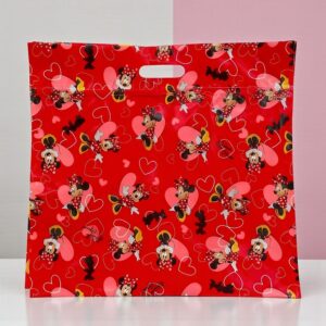 Sacola Laminada com Zip 43x46x5cm Minnie Mouse Red Disney Original 1