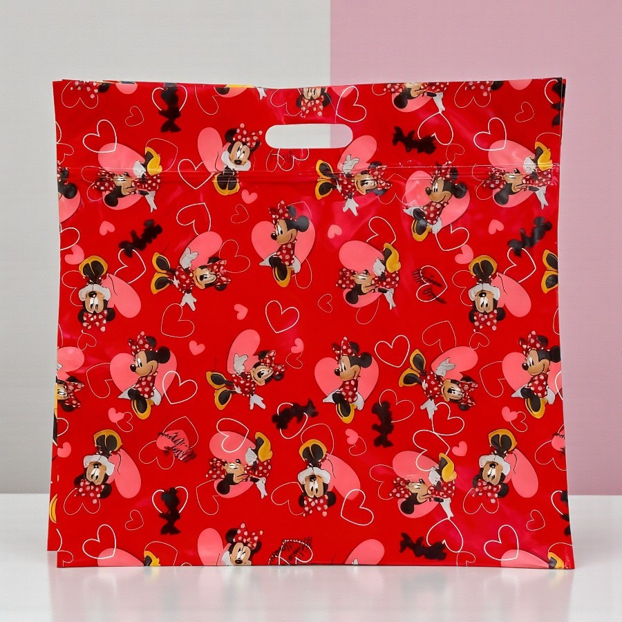 Sacola Laminada com Zip 43x46x5cm Minnie Mouse Red Disney Original 1