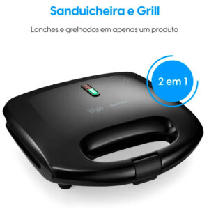 Sanduicheira Brunch Time 2 Em 1 Elgin Antiaderente 800w Preta 110v