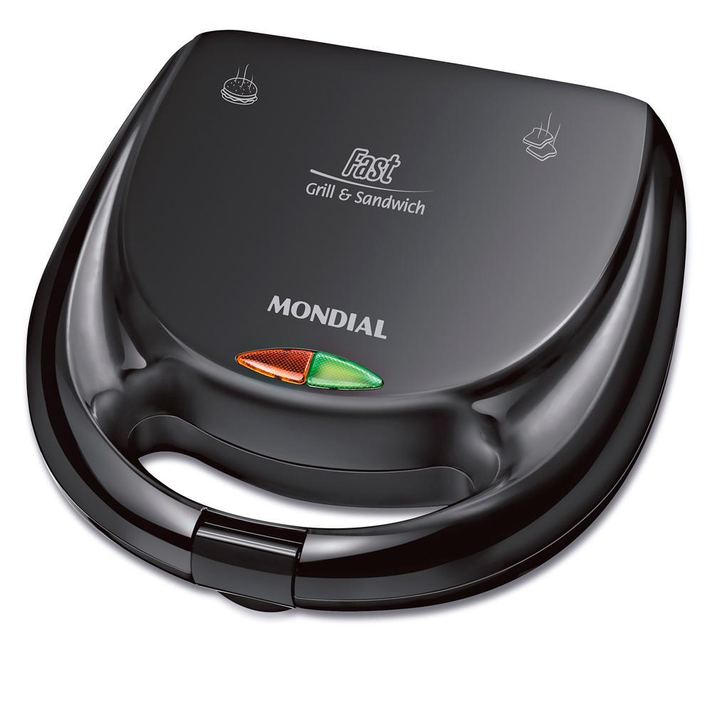 Sanduicheira Fast Grill e Sandwich Mondial Preto 750W — Cozinha (grandes)