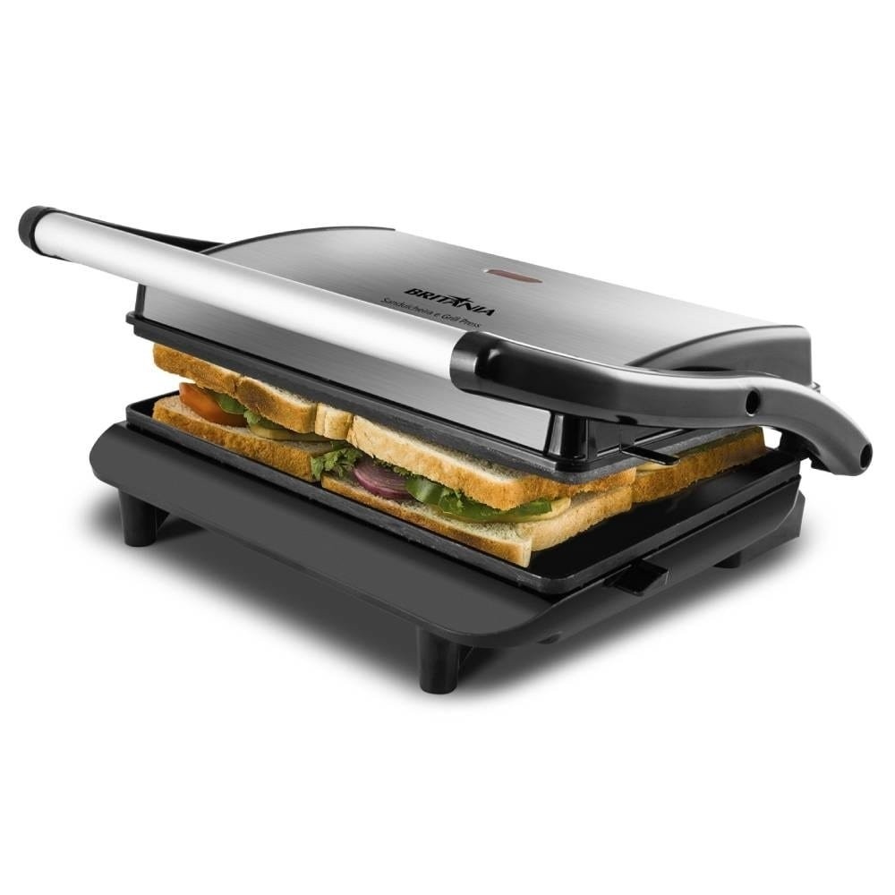 Sanduicheira Grill Britânia Press BGR27I Chapas com revestimento — Cozinha (grandes)