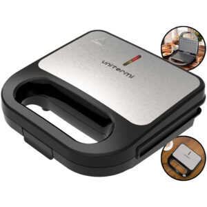 Sanduicheira Grill Elétrica 750w Grelha Antiaderente Inox Com Alça