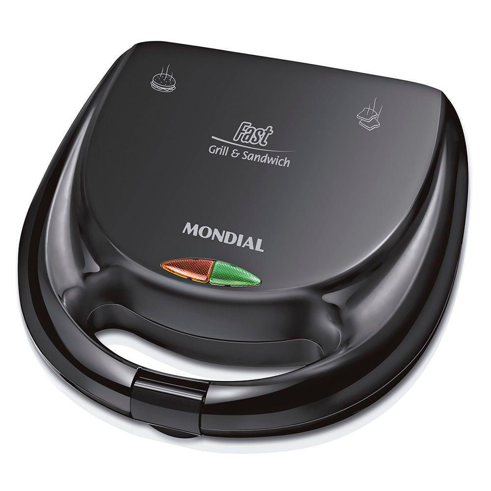 Sanduicheira Mondial Fast Grill E Sandwich Preto 127V — Cozinha (grandes)