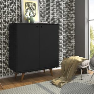 Sapateira Retro 50 2 Portas 10 Prateleiras Preto Olivar Móveis