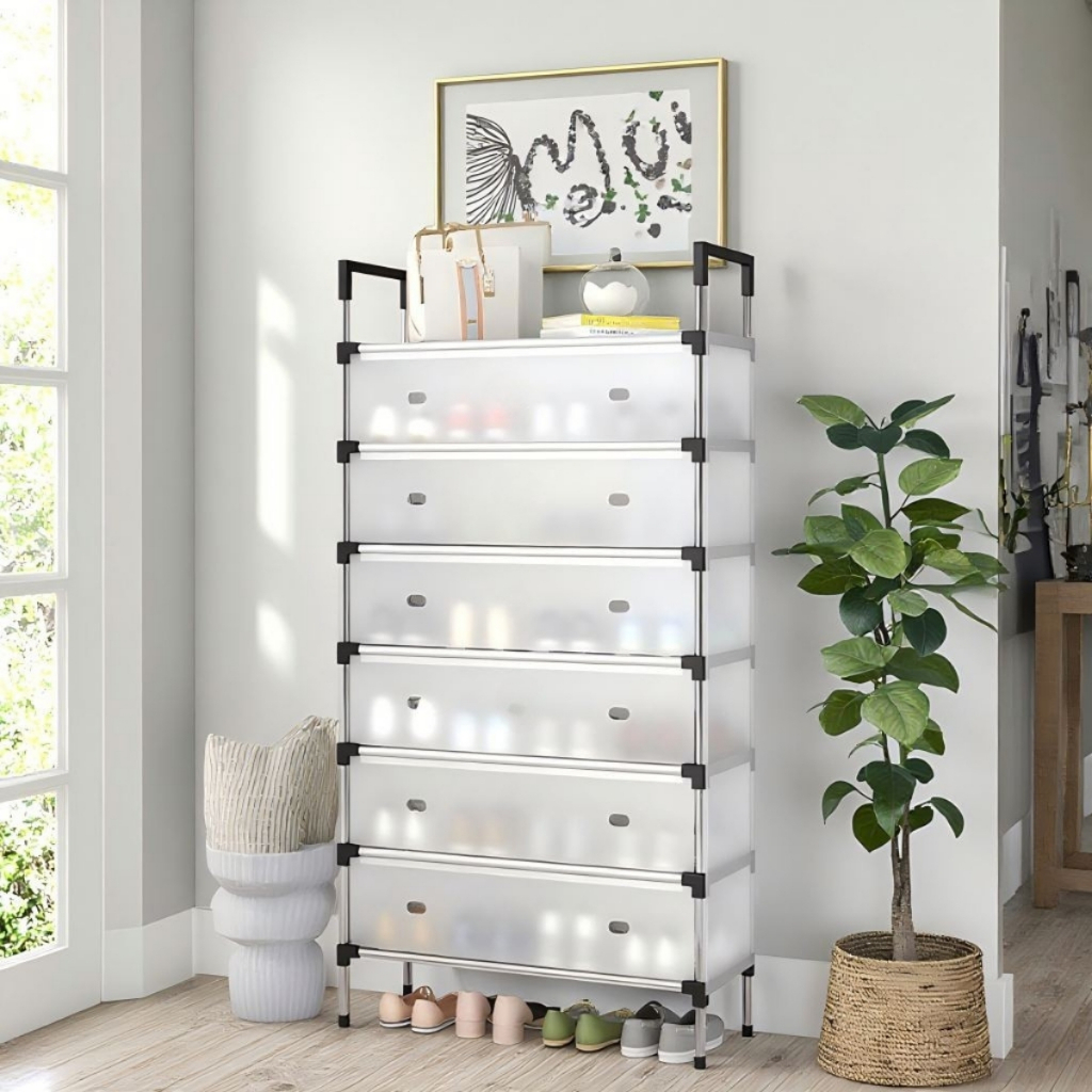 Sapateira Vertical Inox Multiuso Calçados 5 e 6 Andares Organizador