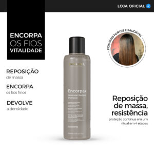 Shampoo para Cabelos Finos Limpeza e Reposição de Massa Encorpax