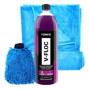 Shampoo V-floc Vonixx 1,5l Toalha Secagem Luva Microfibra Líder