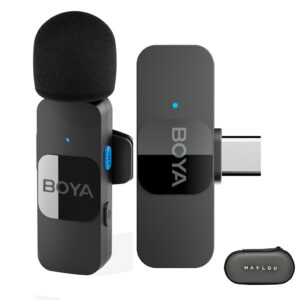 Sistema Microfone Boya By-v10 Lapela Estojo Fone de Ouvido