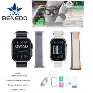 Smartwatch Microwear Ultra 5 Pro 49mm 2 Pulseiras Series 11 Aprova