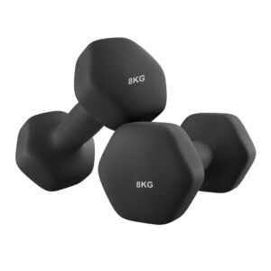 Songmics Par de Halteres Hexagonais, 2 x 8 kg, Pesos com Revestimento